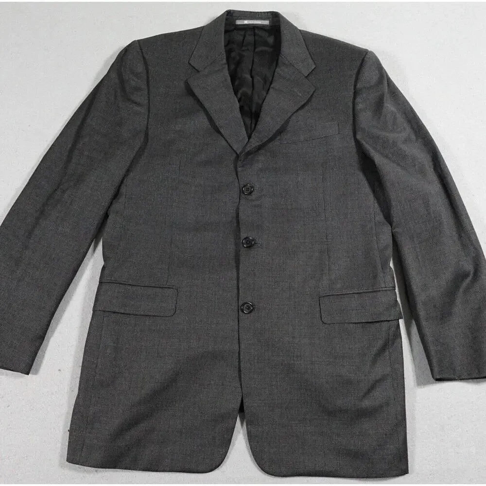 Hickey Freeman Blazer Men's 42L Gray Wool 3 Button‎ Sports Coat Suit Jacket